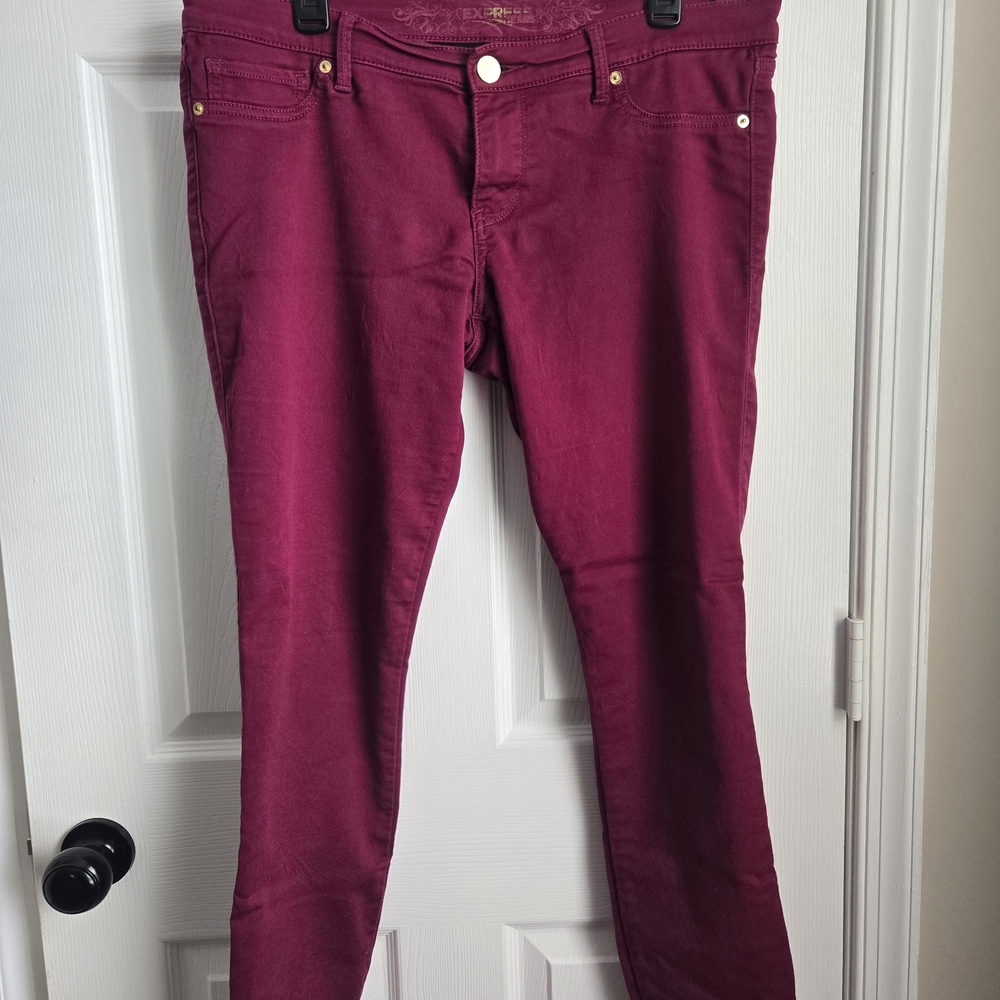 Express Deep Red / Burgundy Pants